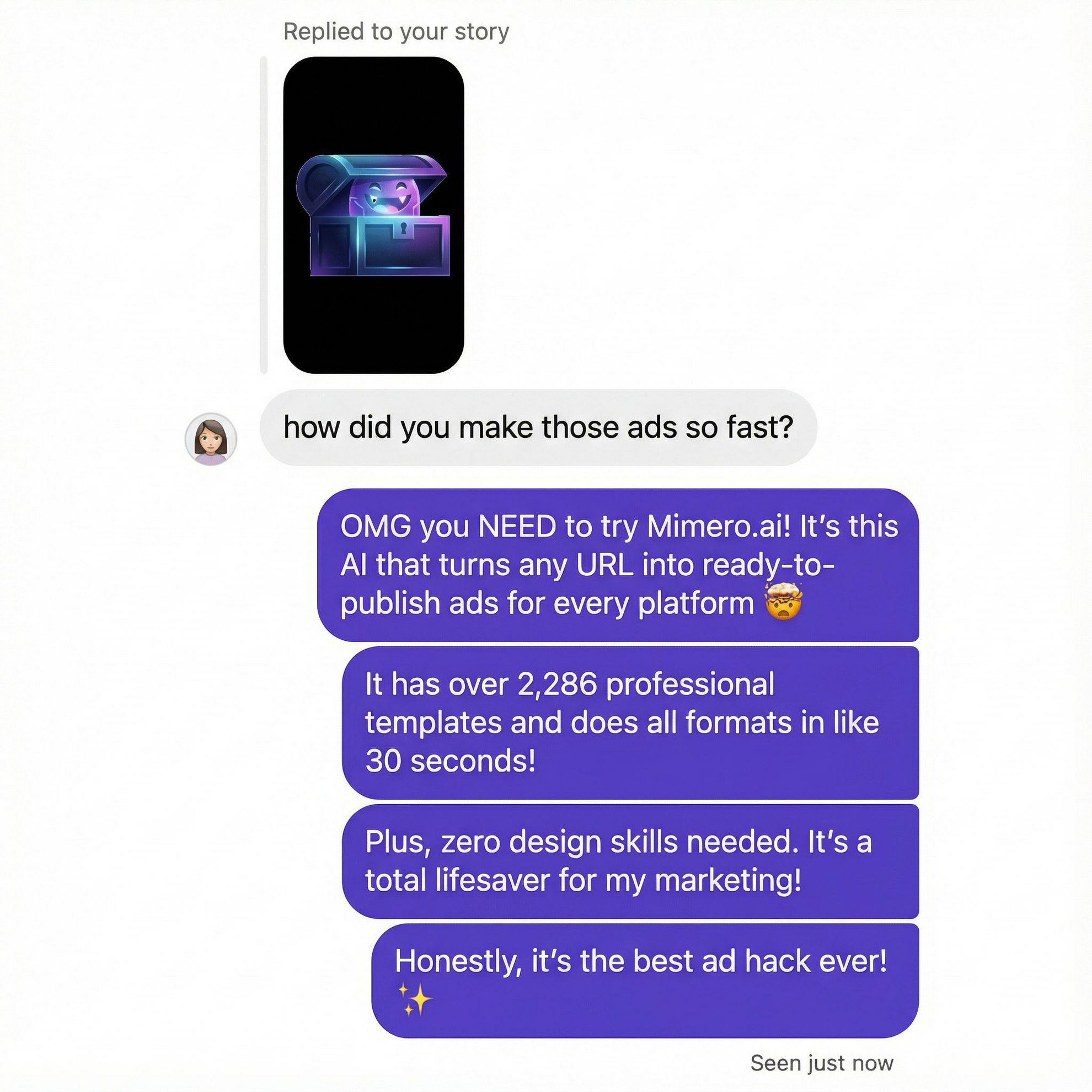 AI-generated ad creative - Square (1:1) format - Mimero AI